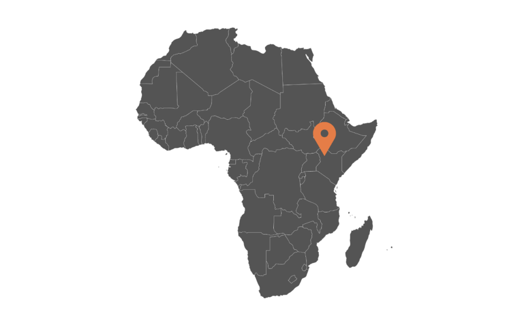 Carte d'Afrique avec location de Lomekwi